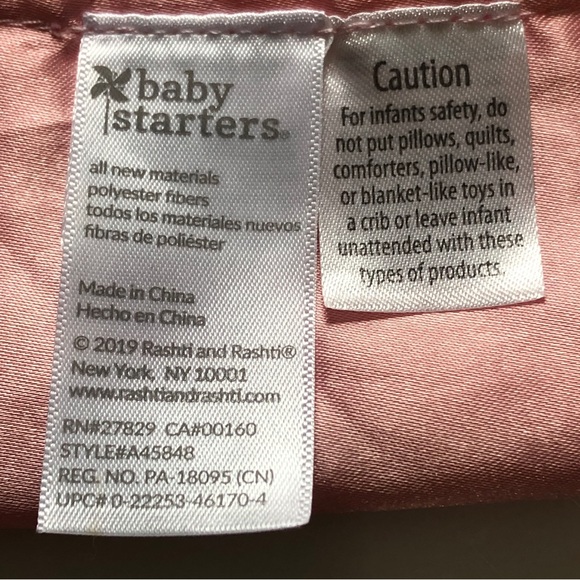 Baby Starters Security Blanket Lovey Plush Satin Pink Unicorn Rattle One of Kind - Picture 10 of 13